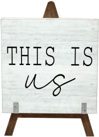 This is Us Wooden A-Frame Freestanding Home Decor-Farmhouse Wood Signs | Vintage Decor for Tables- Wedding Decor- Table Top- Home and Kitchen (White)