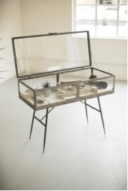 Metal Framed Glass Display Cabinet 18" X 39.5" X 30"T