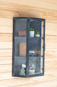 Metal Wall Cabinet With Glass Door 19.5" X 7.5" X 30"T