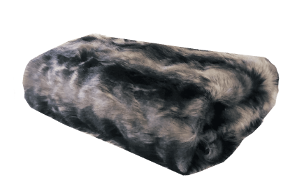 Plutus Brandy Grey Faux Fox Luxury Throw