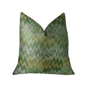 Plutus Green Fair Green Citrine and Taupe Handmade Luxury Pillow
