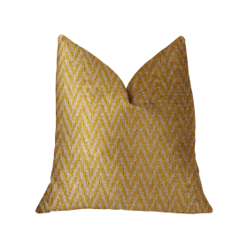 Plutus Zun Rise Yellow and Beige Luxury Throw Pillow