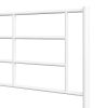 Twin Size Modern White Metal Platform Bed with Geometric Headboard