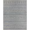 2 ft. x 3 ft. Blue Grey Chevron Coastal Boho Style Indoor Outdoor Area Rug