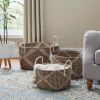 Multicolor Natural Woven Decorative Baskets (Set of 3)
