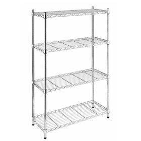 4-Tire 35"L x14"Wx47"H Steel Rack Metal Shelf; Adjustable Unit Garage Kitchen Storage; Chrome