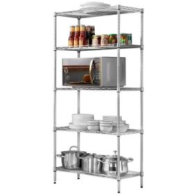 5 Tier Layer Storage Rack Organizer Kitchen Shelving Steel Wire Shelves