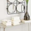 White Marble Box with Gold Linear Lines; Pack of 3