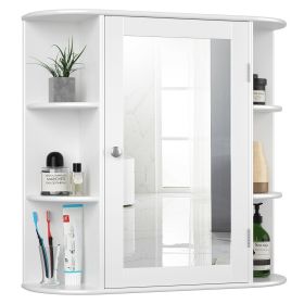 Multipurpose Wall Bathroom Storage Medicine Cabinet Mirror; White