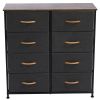 4-Tier Wide Drawer Dresser, Storage Unit with 8 Easy Pull Fabric Drawers and Metal Frame, Wooden Tabletop for Closets, Nursery, Dorm Room, Hallway,Gra