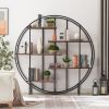 New Innovation Living Room Furniture Book Shelf Round 5-Tier Metal Plant Stand bookcase storage rack Terrace Garden Balcony Display Stand
