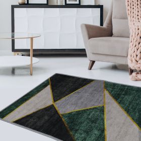 Casual Geometric Cotton Area Rug; Modern Abstract Geometric Shapes Accent Outdoor Rug 5ft x 7.5ft for Patio Bedrooms; Dining Rooms; Living Rooms Light