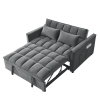 Sleeper Sofa, Convertible Sofa, Recliner, Bed, 3-in-1, 3-Position Adjustable Backrest, 2-Seater Sectional, Two Side Pockets, 2 Pillows for Living Room