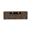 DEPOT E-SHOP Hollywood Tv Stand for TV¬¥s up 60", Double Door Cabinets, One Flexible Cabinet, Dark Walnut