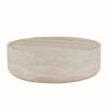 35.43'' Faux MARS Pattern Coffee Tables for Living Room Round Tea Faux Travertine Textured table for Living Room, No Need Assembly.