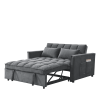 Sleeper Sofa, Convertible Sofa, Recliner, Bed, 3-in-1, 3-Position Adjustable Backrest, 2-Seater Sectional, Two Side Pockets, 2 Pillows for Living Room