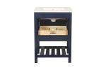 Vanity Sink Combo featuring a Marble Countertop, Bathroom Sink Cabinet, and Home Decor Bathroom Vanities - Fully Assembled Blue 24-inch Vanity with Si