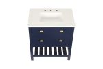 Vanity Sink Combo featuring a Marble Countertop, Bathroom Sink Cabinet, and Home Decor Bathroom Vanities - Fully Assembled Blue 30-inch Vanity with Si