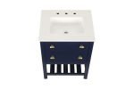 Vanity Sink Combo featuring a Marble Countertop, Bathroom Sink Cabinet, and Home Decor Bathroom Vanities - Fully Assembled Blue 24-inch Vanity with Si