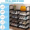 20-24 pairs shoe organizer metal stackable and detachable multifunctional display rack for entryway; closet and bedroom