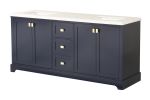 Vanity Sink Combo featuring a Marble Countertop, Bathroom Sink Cabinet, and Home Decor Bathroom Vanities - Fully Assembled Blue 72-inch Vanity with Si