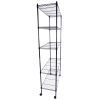5-Layer Plastic Coated Iron Shelf with 1.5" Nylon Wheels Made with high-Grade Iron with Plastic Coating Tough and Durable Black RT