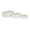 White Marble Box with Gold Linear Lines; Pack of 3