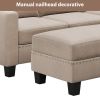 81.1*76.3*35" Reversible Sectional Couch with Storage Ottoman L-Shaped Sofa,Sectional Sofa with Chaise,Nailheaded Textured Fabric 3 pieces Sofa Set,Wa