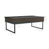 DEPOT E-SHOP Ocean Lift Top Coffee Table, Two Legs, Two Shelves, Carbon Espresso