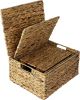 Rectangular Seagrass Storage Baskets with Lids (Set of 3)