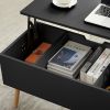 Solid wood legsCoffee Table,Accent Furniture Home Decor,Open Storage Shelf,Storage Coffee Table with Hidden Compartment and Adjustable Storage Shelf,L