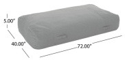 Kasper Water Resistant 6'x3' Lounger Bean Bag, Charcoal