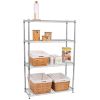 4-Tire 35"L x14"Wx47"H Steel Rack Metal Shelf; Adjustable Unit Garage Kitchen Storage; Chrome