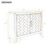 40'' Modern Console Table Sofa Table with 2 Shelves and Adjustable Accent Storage Cabinet for Living Room