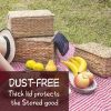 Rectangular Seagrass Storage Baskets with Lids (Set of 3)