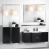 48x30inch Wall Mounted Bevel Wall Mirror For Bathroom Silver Metal Frame Decorative Rectangular Home Decor Corner Hangs Farmhouse Mirror(Horizontal &