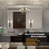 48x30inch Wall Mounted Bevel Wall Mirror For Bathroom Silver Metal Frame Decorative Rectangular Home Decor Corner Hangs Farmhouse Mirror(Horizontal &
