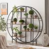 New Innovation Living Room Furniture Book Shelf Round 5-Tier Metal Plant Stand bookcase storage rack Terrace Garden Balcony Display Stand
