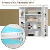 Multipurpose Wall Bathroom Storage Medicine Cabinet Mirror; White