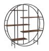 New Innovation Living Room Furniture Book Shelf Round 5-Tier Metal Plant Stand bookcase storage rack Terrace Garden Balcony Display Stand