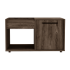 DEPOT E-SHOP Ambar Coffee Table, One Open Shelf, Single Door Cabinet, Dark Walnut