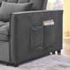 Sleeper Sofa, Convertible Sofa, Recliner, Bed, 3-in-1, 3-Position Adjustable Backrest, 2-Seater Sectional, Two Side Pockets, 2 Pillows for Living Room