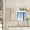 36x30inch Glossy Brushed Silver Rounded Corner Rectangle Wall Mirror For Bathroom Metal Frame Wall Mounted Bathroom Mirror Home Decor Corner Hangs Far
