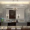 48x30inch Wall Mounted Bevel Wall Mirror For Bathroom Silver Metal Frame Decorative Rectangular Home Decor Corner Hangs Farmhouse Mirror(Horizontal &