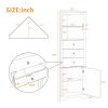 Triangle Tall Cabinet with 3 Drawers and Adjustable Shelves for Bathroom;  Kitchen or Living Room;  MDF Board with Painted Finish
