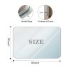 36x30inch Glossy Brushed Silver Rounded Corner Rectangle Wall Mirror For Bathroom Metal Frame Wall Mounted Bathroom Mirror Home Decor Corner Hangs Far