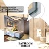48x30inch Wall Mounted Bevel Wall Mirror For Bathroom Silver Metal Frame Decorative Rectangular Home Decor Corner Hangs Farmhouse Mirror(Horizontal &