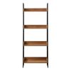 Mixed Material 4-Shelf Bookcase; Walnut