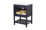 Vanity Sink Combo featuring a Marble Countertop, Bathroom Sink Cabinet, and Home Decor Bathroom Vanities - Fully Assembled Blue 24-inch Vanity with Si