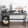 55" Laptop Desk; Trestle Desk; Study Desk; Laptop Desk; Workstation with Storage Shelves